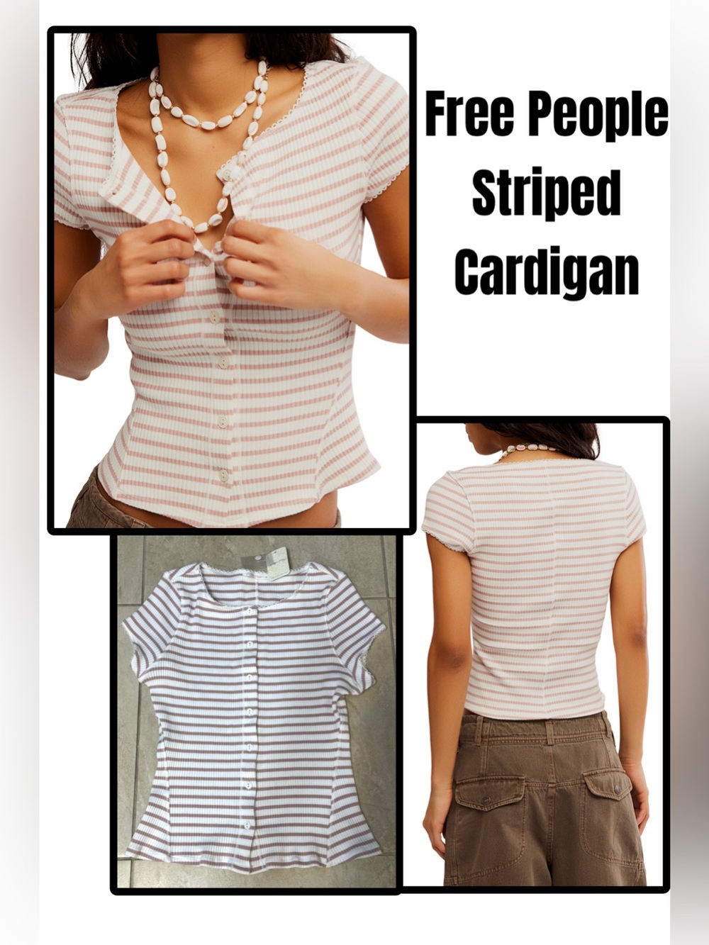 Free People Striped Cardigan